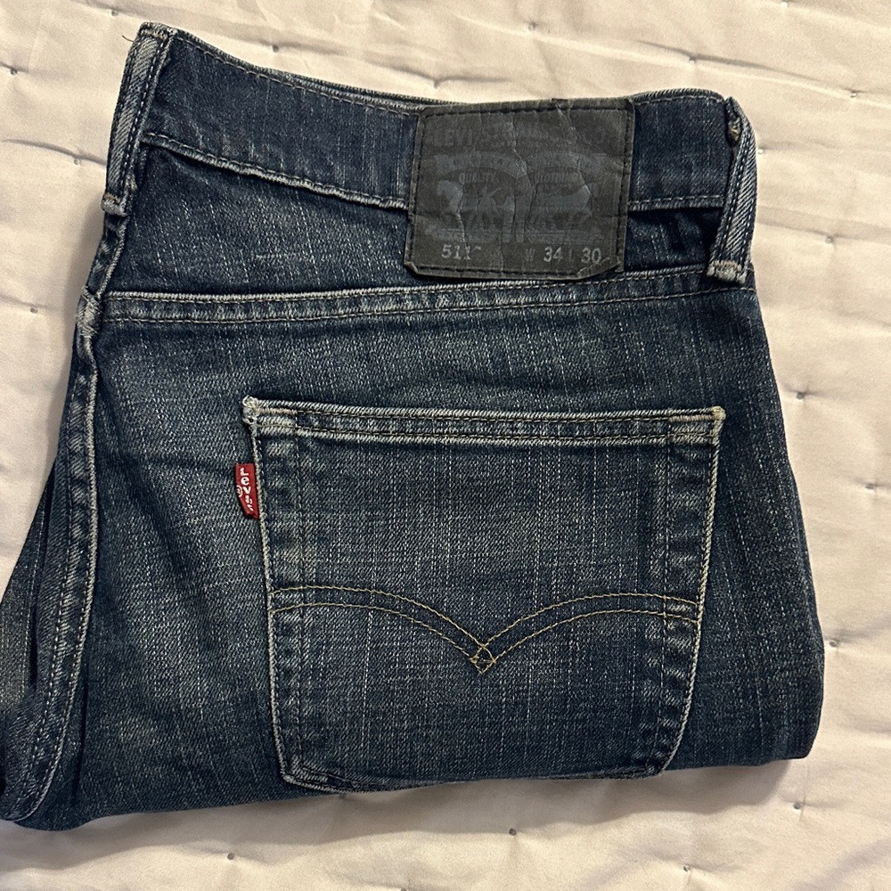 Levi's Men's Dark Blue Slim Straight Jeans